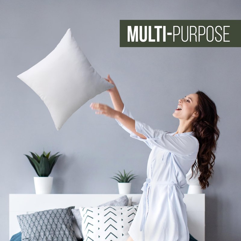 Utopia Bedding Throw Pillows (Set of 1, White) – 16 x 16 Inches Down Alternative Pillows for Bed, Sofa, and Couch - Fluffy Decorative Stuffer Pillow for Indoors & Outdoors