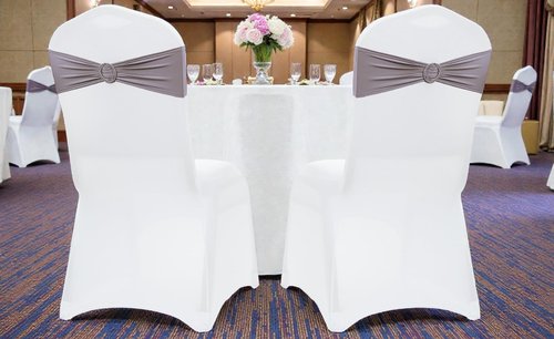 MDS Spandex Chair Sashes - Premium Stretch Covers with Buckle Slider | Universal Fit for Weddings & Events - Silver Gray