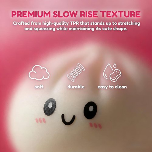 Dumpling Squeeze Toy - Glitter Stress Relief Ball with Steamer Box | Soft Sensory Gift for Kids & Adults (A-Blue)