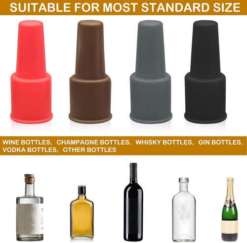 16Pcs Silicone Wine Seal Stopper, Silicone Elastic Wine Stopper Reusable Sparkling Wine Bottle Stopper, Keep-Wine-Fresh Sparkling Wine Bottle Stopper for Home Party Beer Champagne