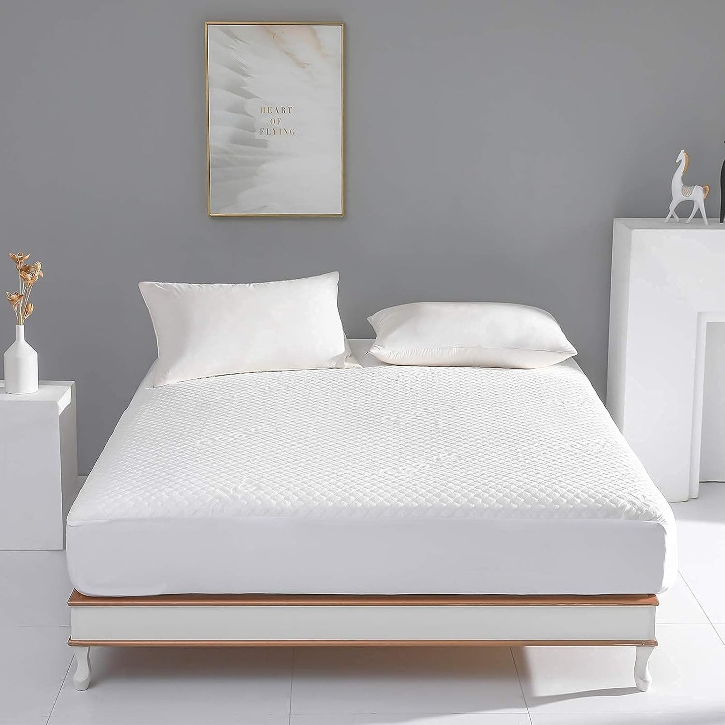 Regine Switzerland King Size Waterproof Mattress Protector - Fitted Pad Cover for Deep Pocket Up to 18''