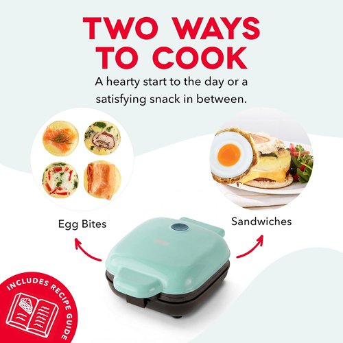 Dash Deluxe Egg Bite Maker - Electric Maker for Healthy Protein Snacks | Quick Cleanup, Space-Saving Design, 4 Servings, Aqua