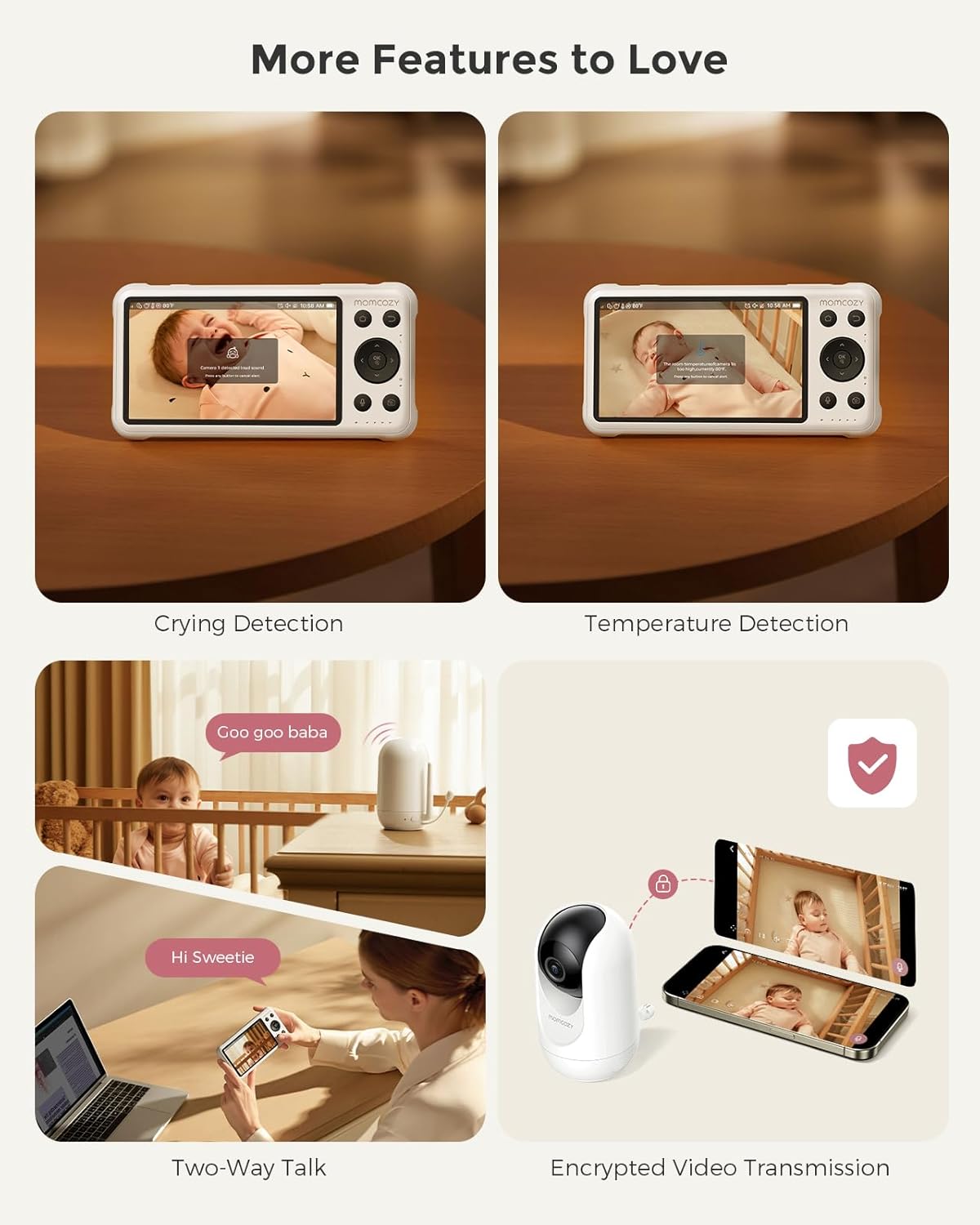 Momcozy Smart WiFi Baby Monitor - 1080P Camera with 5" Screen, Night Vision & 2-Way Talk | BM04