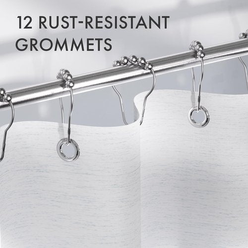 AmazerBath Shower Curtain Blue, Washable Cloth Ombre Shower Curtain Sets with 12 Metal Shower Curtain Hooks, Rustic Waterproof Dark Sea Blue Farmhouse Shower Curtains for Bathroom Decor, 72x72 Inches