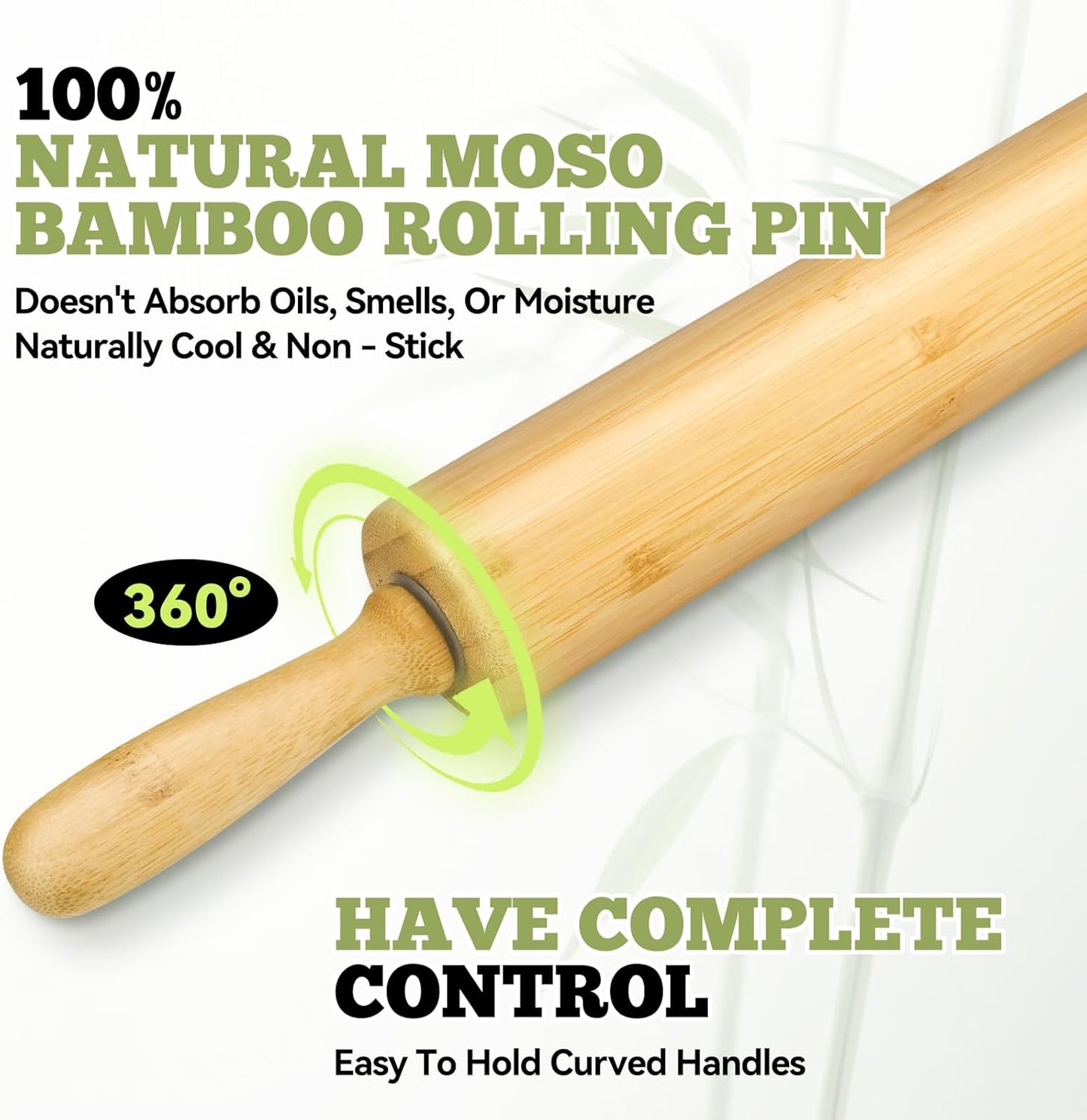 Skiennix 17.5 Inch Wooden Rolling Pin - Perfect Dough Roller for All Your Baking Needs