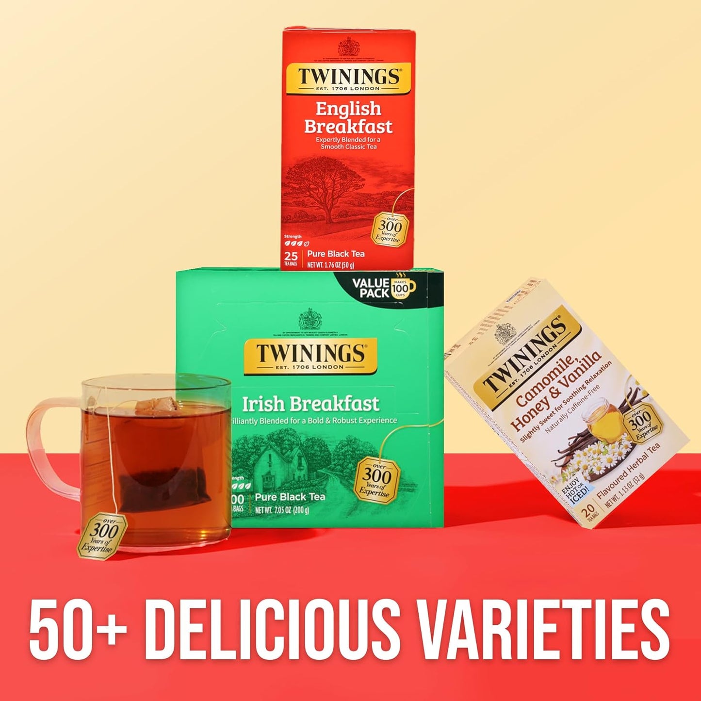 Twinings English Breakfast Black Tea - Flavorful & Robust Caffeinated Tea Bags | 150 Individually Wrapped Bags (Pack of 6)
