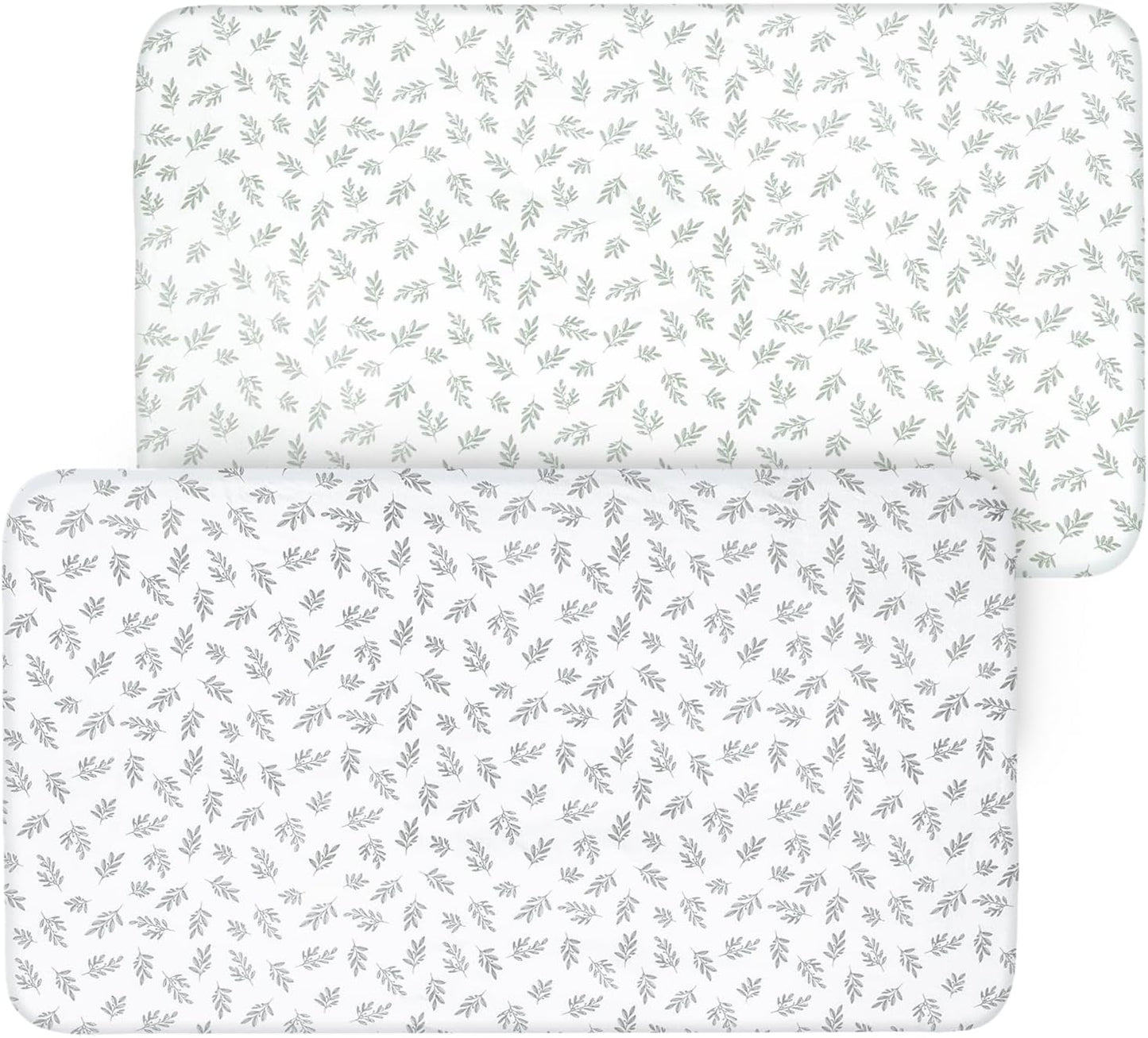Skiennix Fitted Crib Sheets - 2 Pack for Boys & Girls | Neutral Prints, Fits Standard 52”x28” Mattress
