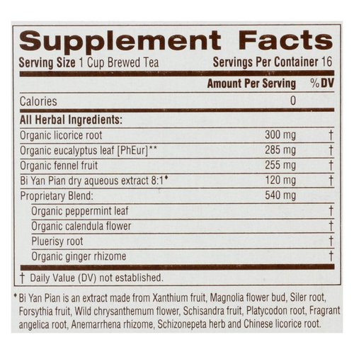 Traditional Medicinals Caffeine Free Breathe Easy Herbal Tea, 16 tea bags per pack - 1 each.