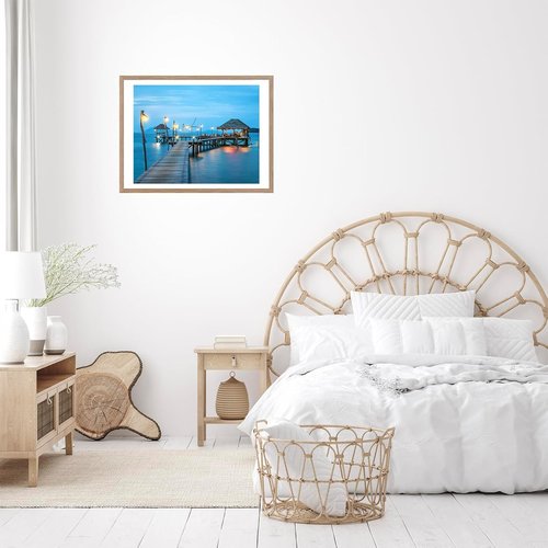 JCJMY Puzzles Frame - Display 18x24 with Mat or 19.25x26.75 Without | Rustic Brown Wall Hanging