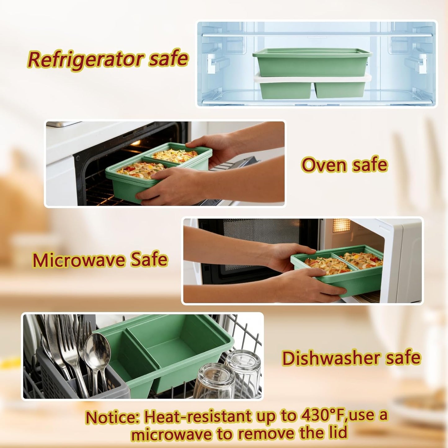 Skiennix Silicone Freezer Trays - Leak-Proof Ice Cube & Soup Storage Containers | 2-Cup & 5-Cup Sizes, BPA-Free