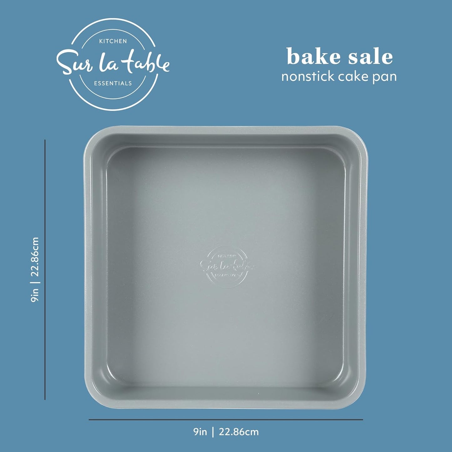 Sur La Table Nonstick Rectangular Cake Pan - 9 Inch, PFOA-Free, Linen White Finish