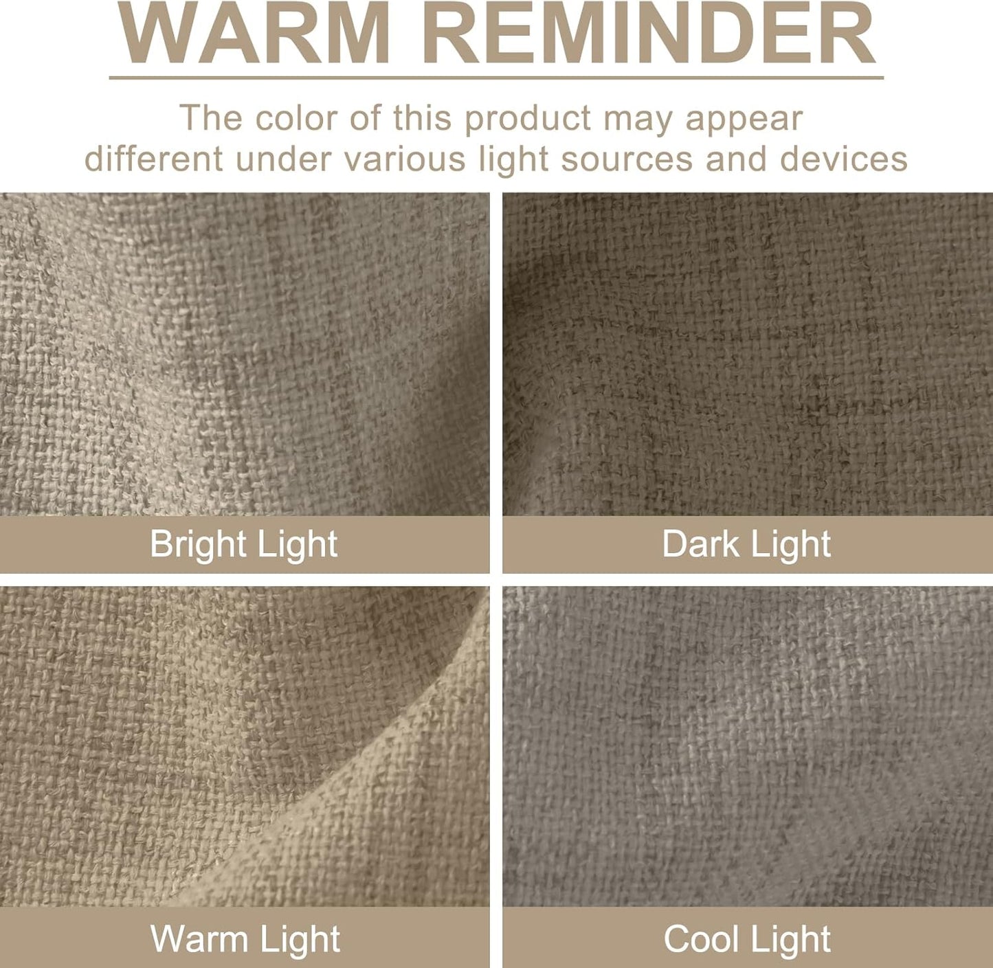Skiennix 100% Blackout Linen Curtains - Thermal Insulated Drapes, 50" W x 102" L, 2 Panels Set