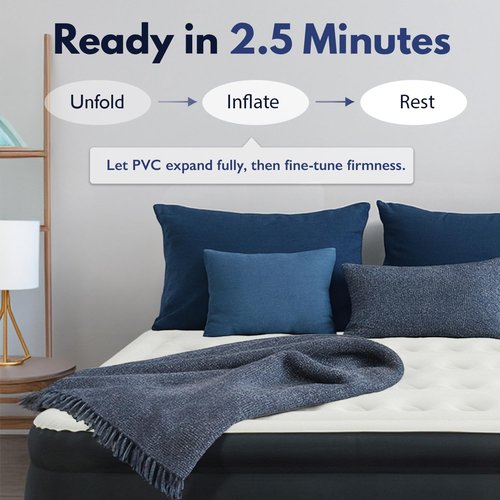 King Koil Luxury Air Mattress - California King Size with Built-in Pump | Waterproof & Adjustable, 20" Double High, Perfect for Home & Camping