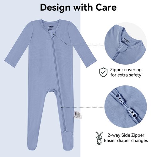BubblePanda Rayon Made From Bamboo Baby Pajamas Baby Clothes for Boys Girls Newborn 0-3 Months Unisex Zip-Front Non-Slip Onesie Outfits Ropa De Bebe Newborn Infant