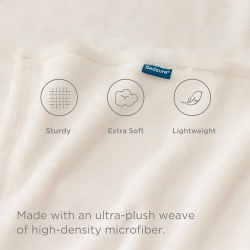 Bedsure Fleece Blankets King Size Cream - Bed Blanket Soft Lightweight Plush Cozy Fuzzy Luxury Microfiber, 108x90 inches
