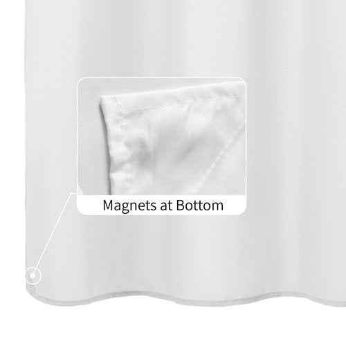 ALYVIA SPRING Stall Fabric Shower Curtain Liner Waterproof - 60" x 72", Soft & Lightweight Stall Size Shower Curtain with Magnets, Machine Washable - 60x72, White