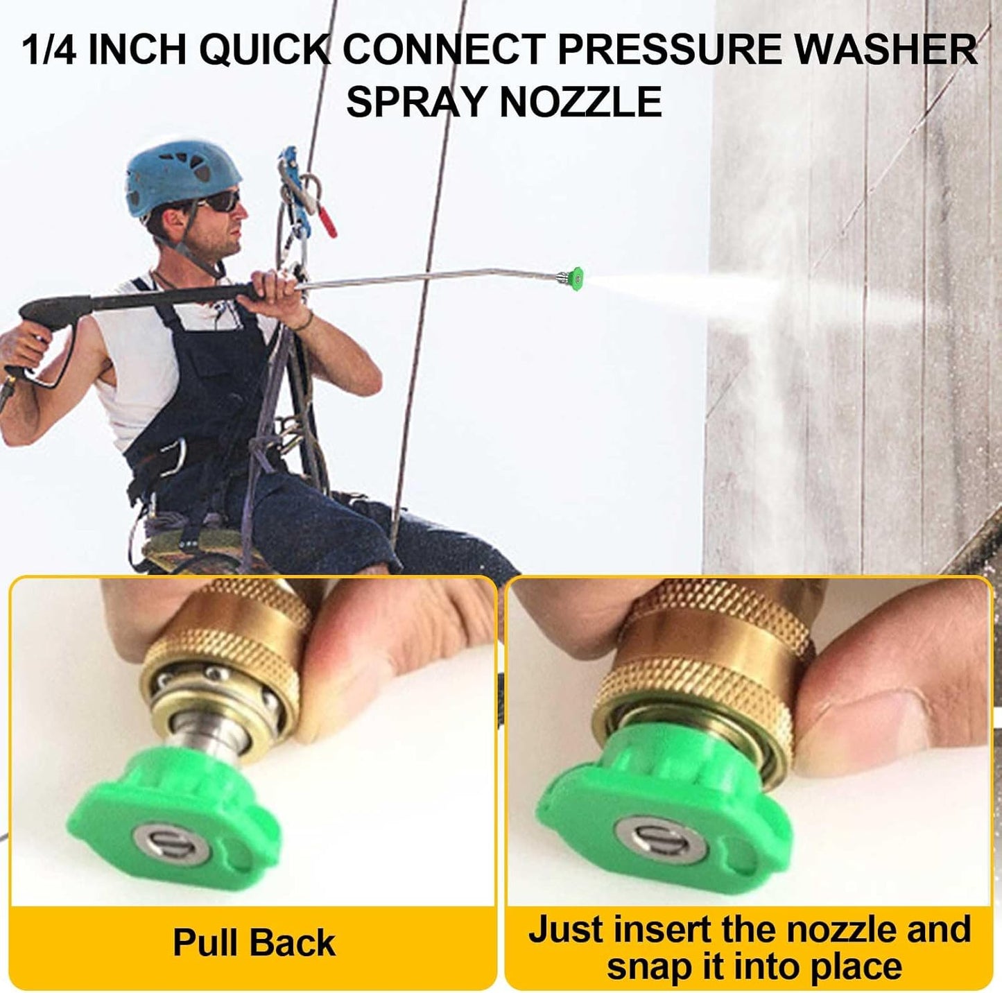 Pressure Washer Tips Universal Pressure Pressure Washer Nozzle Tips Holder Set of 7 Power Washer Nozzle Tips for Car Wash 1/4 Inch Quick Connect Pressure Washer Spray Nozzle