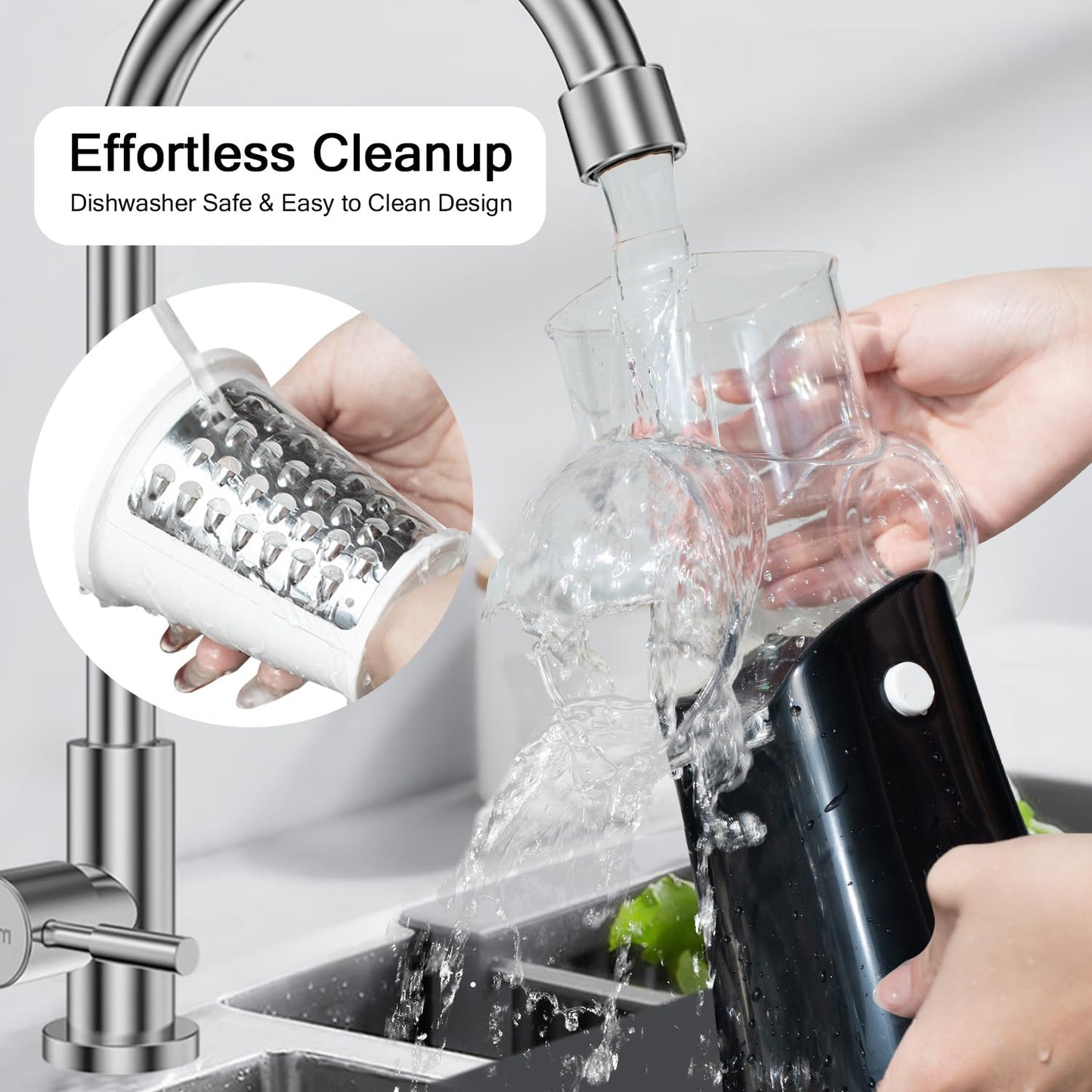Rotary cheese grater - hand-cranked,5in1 washable & easy to clean - perfect for chefs, cuts cheese, veggies, fruits, nuts, crackers - upgraded model with strong suction-Hand Crank Cheese Grater