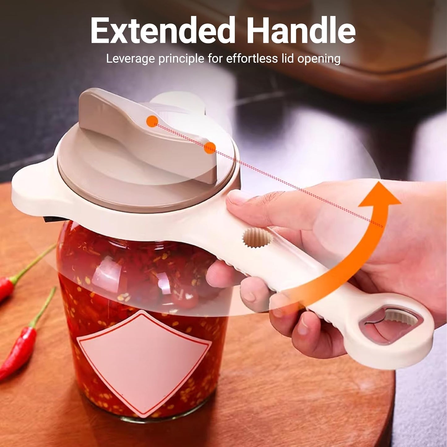 Skiennix Jar Opener - 4-in-1 Multi-Function Adjustable Tool for Seniors with Arthritis | Easy Grip