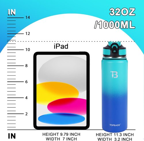32oz Insulated Water Bottle with Straw Lid & Spout Lid & Paracord Handle, Stainless Steel Water Bottle Wide Mouth, Double Wall for Women Men Gym Fitness Outdoor