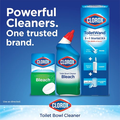Clorox Toilet Bowl Cleaner - Liquid Disinfectant with Clinging Bleach Gel | Fresh Scent, 24 Ounces