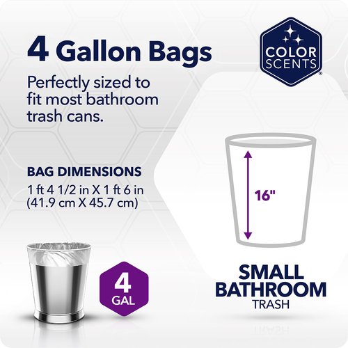 Color Scents 4 Gallon Garbage Bags – Small Scented Trash Bags for Bathroom & Bedroom| 720 Count | Twist Tie | Collection | Made in USA