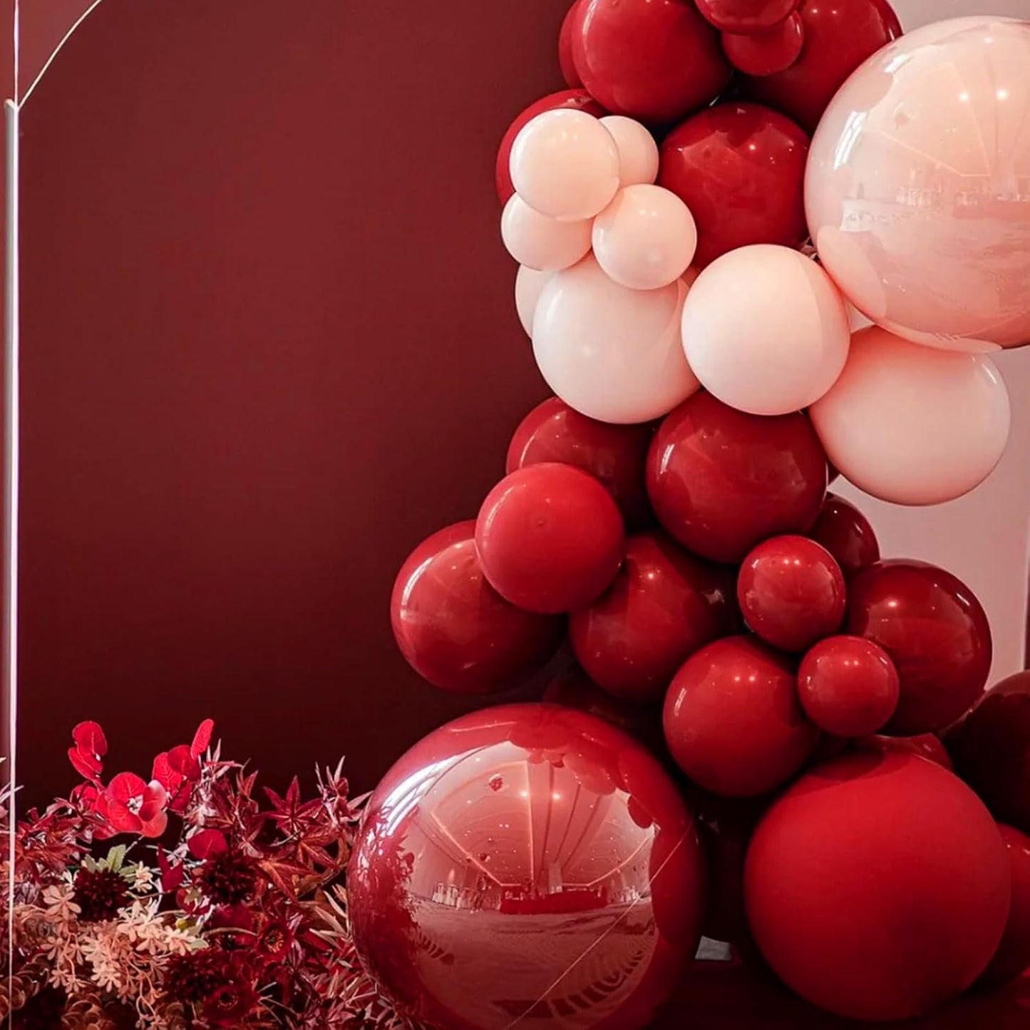 Voircoloria Ruby Red Balloons - 12-Inch Dark Red Latex Party Balloons | 66-Pack for Celebrations