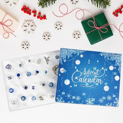 Advent Calendar Charm Bracelets 2025 - 24-Day Christmas Countdown Jewelry Making Kit for Girls