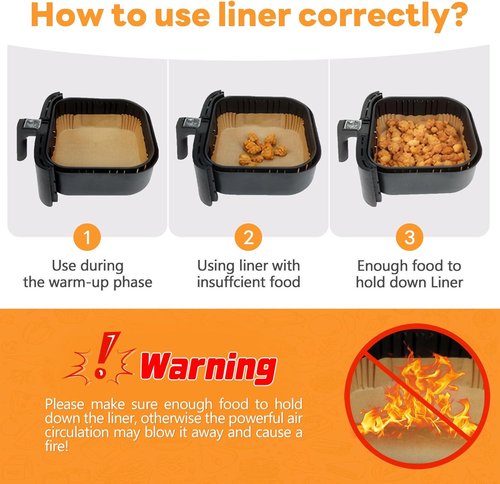 COSORI Disposable Air Fryer Liners - Parchment Paper Baking Sheets for 2 Qt & 2.1 Qt Air Fryers