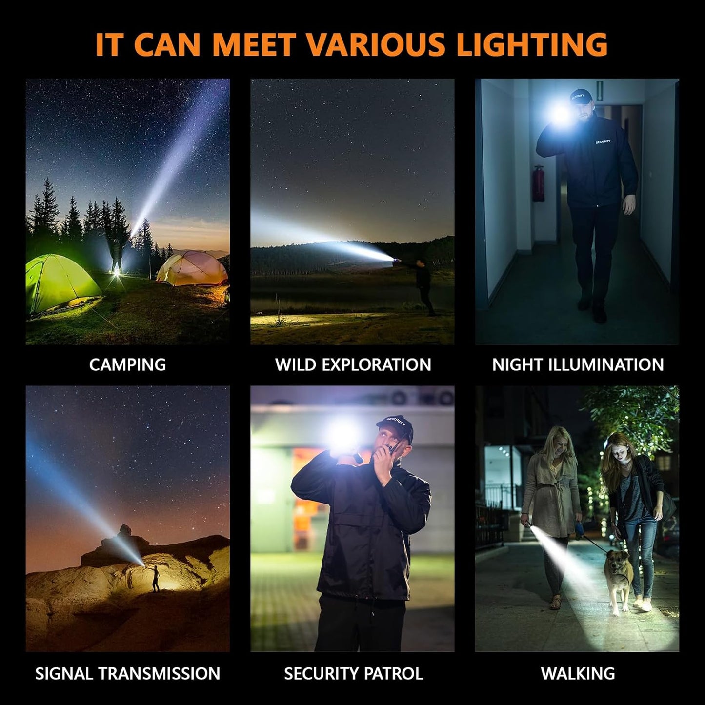 Rechargeable Led Flashlight High Lumens,30W Super Bright Flashlight,2000 Lumen Magnetic Flashlight with 9 Modes,Waterproof Strong Police Flash Light for Emergencies,Car,Camping,Hiking,Home,Outdoor
