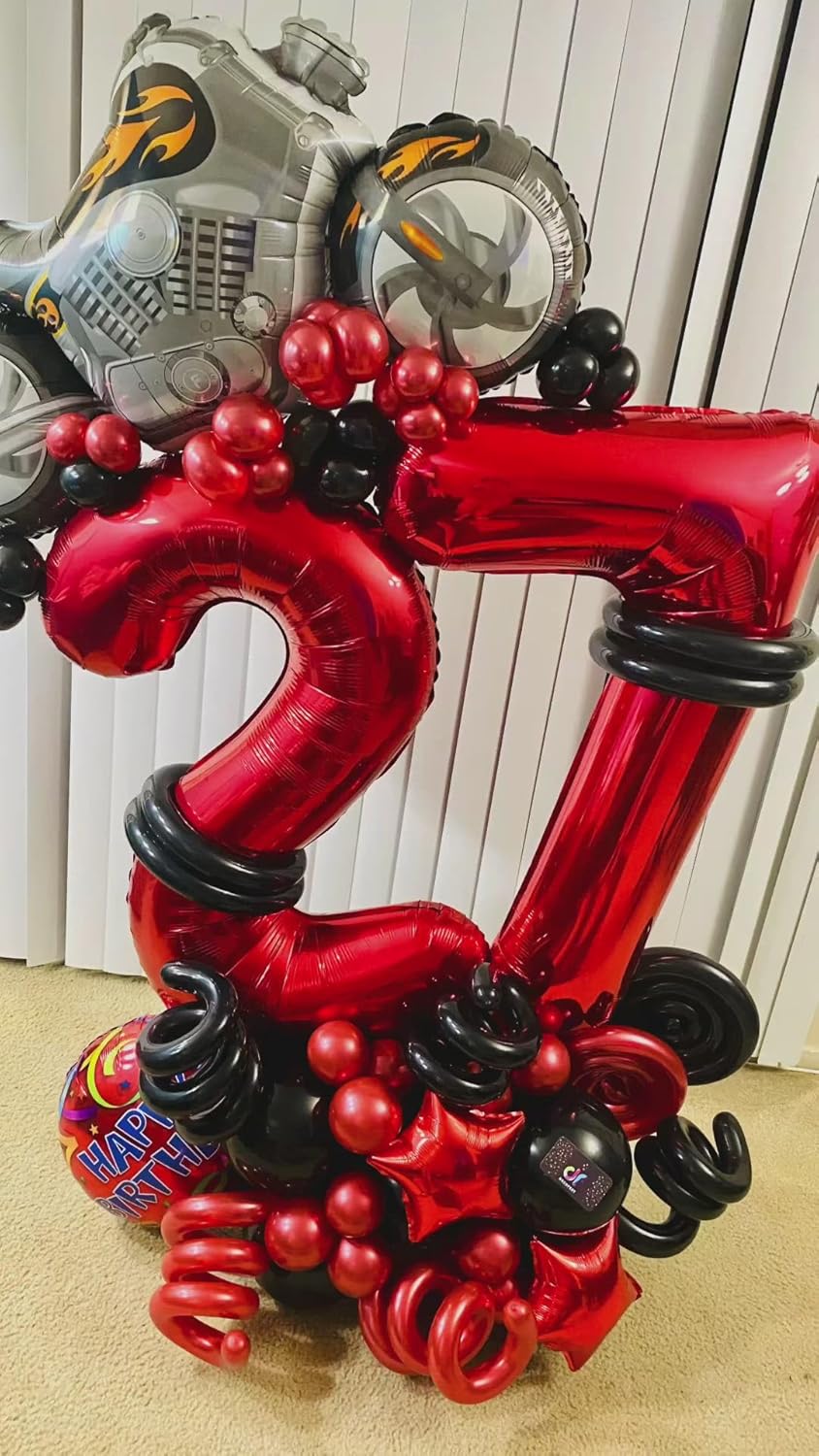 Red Number 2 Balloon - 40 Inch 2nd Birthday Decoration for Toddlers | Sparkling Party Decor