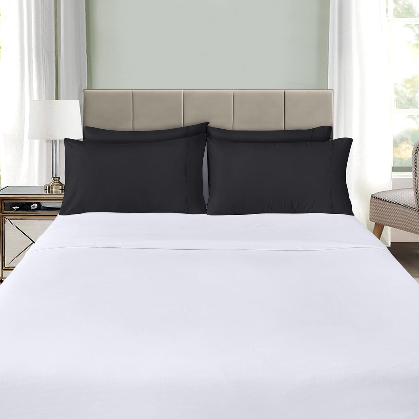 Utopia Bedding King Pillow Cases - 12 Pack Soft Brushed Microfiber - Fade Resistant 20 X 40 Inches | Black