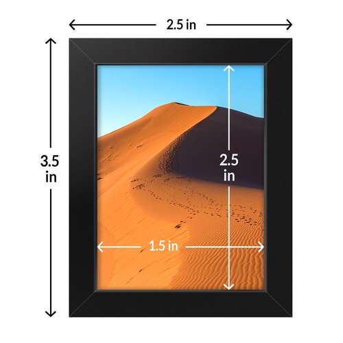 LaVie Home 2x3 Picture Frame, 2 x 3 Black Picture Frame with HD Plexiglas, 2 by 3 Display Frame 1 Pack, Classic Collection