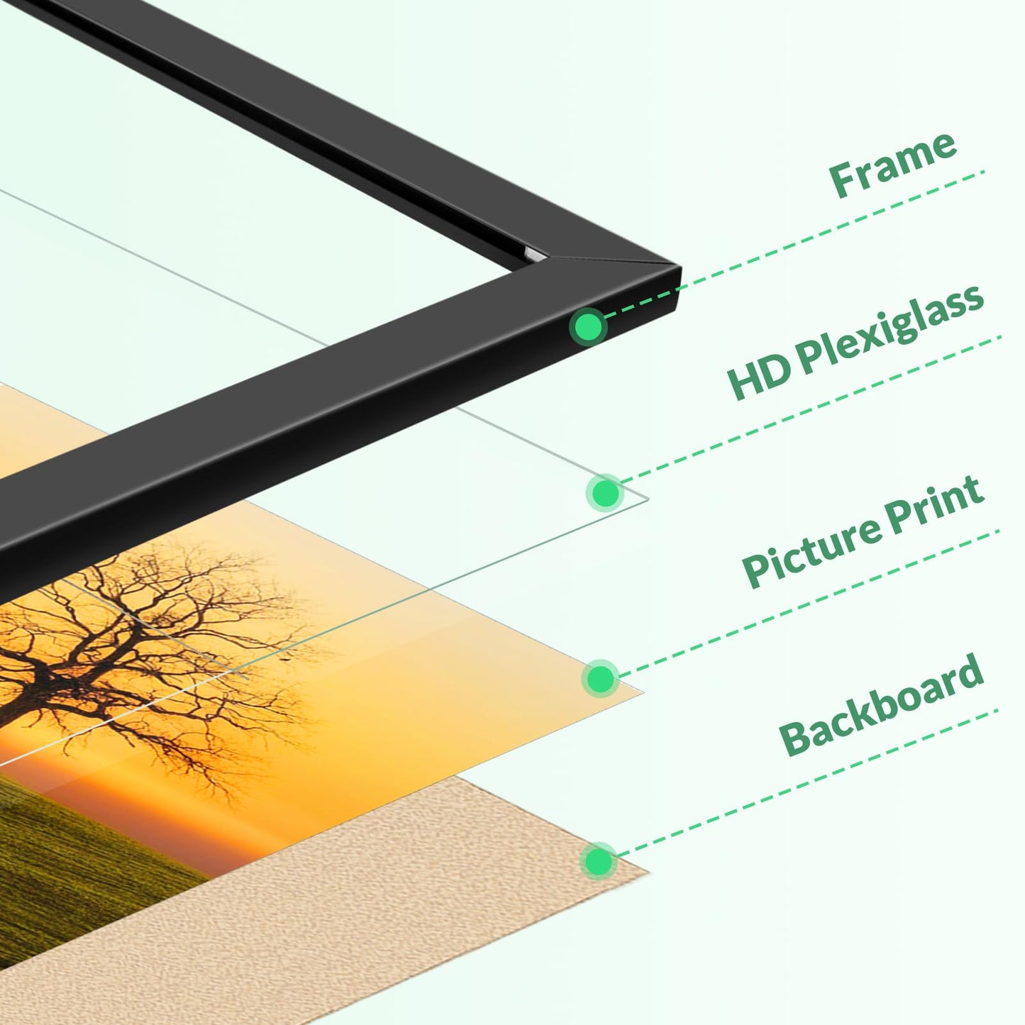 Veleclo 8.5x11 Picture Frame for Wall Display, 8.5x11 Black Frame with Shatter Resistant Plexiglass, Stable and Sturdy 8.5 x 11 Poster Frame for Wall Display, Handpicked Gift Collection, 1 Pack