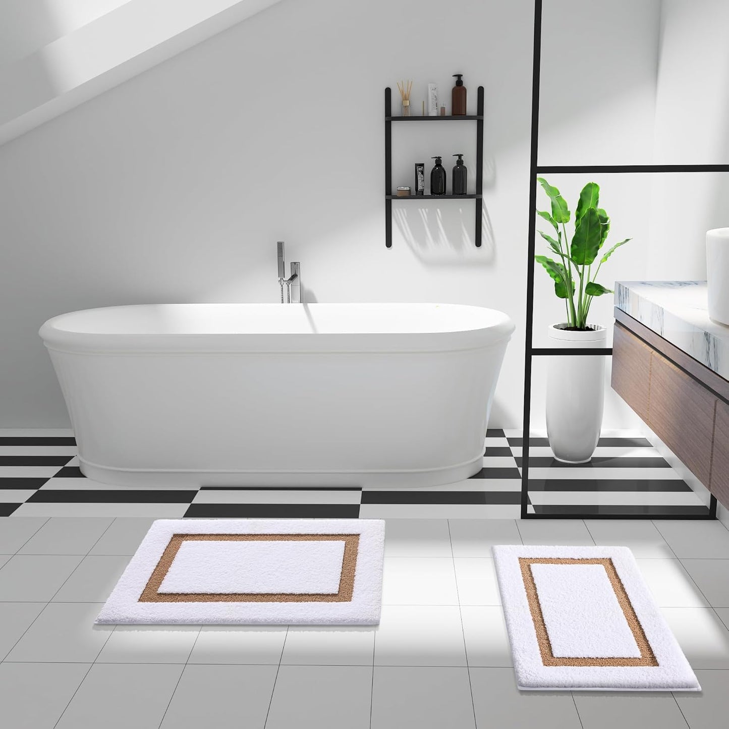 OLANLY Bathroom Rugs - Extra Soft Microfiber Mat | Quick-Dry, Machine Washable, 32x20, Brown