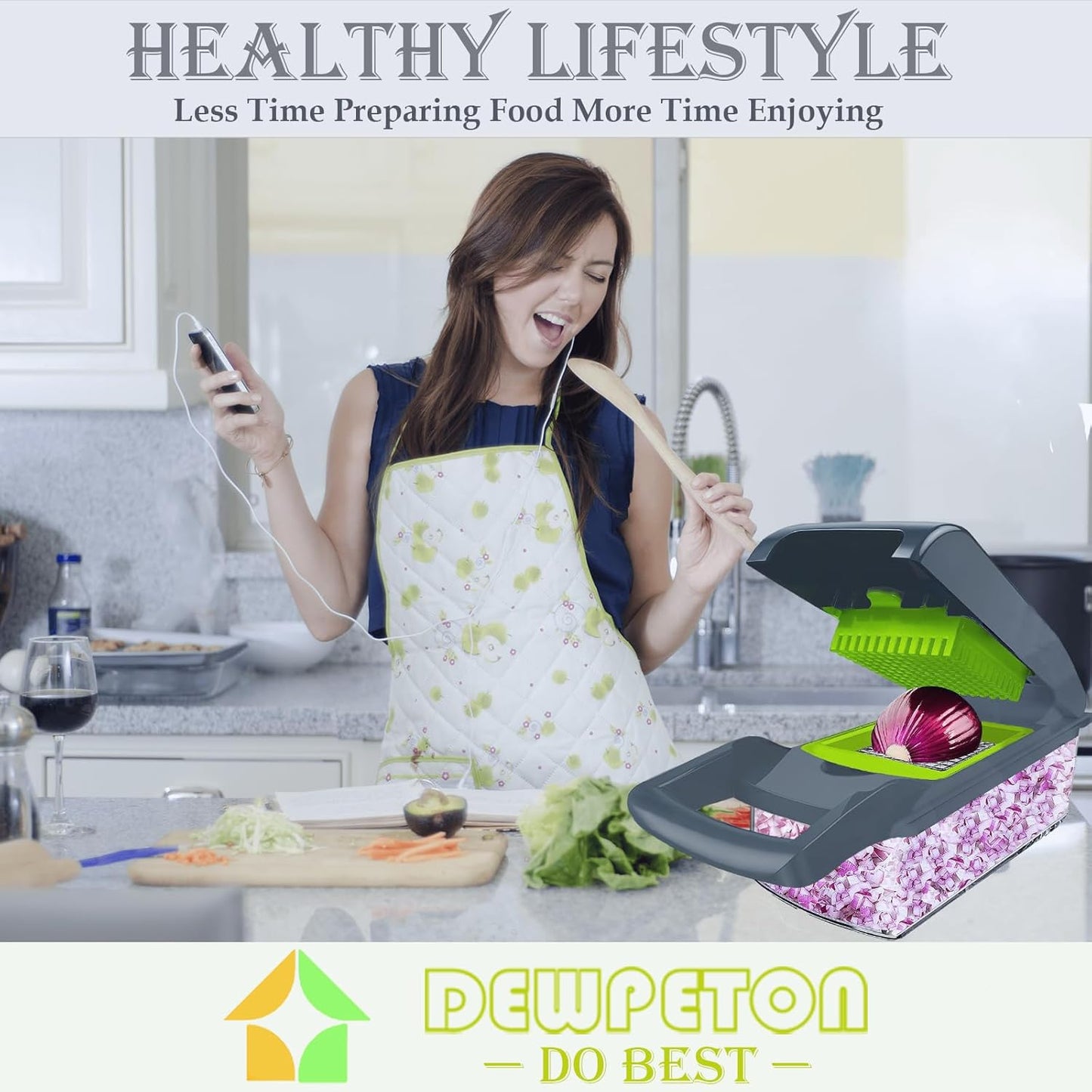 Skiennix Vegetable Chopper Dicer - Stainless Steel Grater & Mandoline Slicer for Veggies, Onion, Potato, Fruit