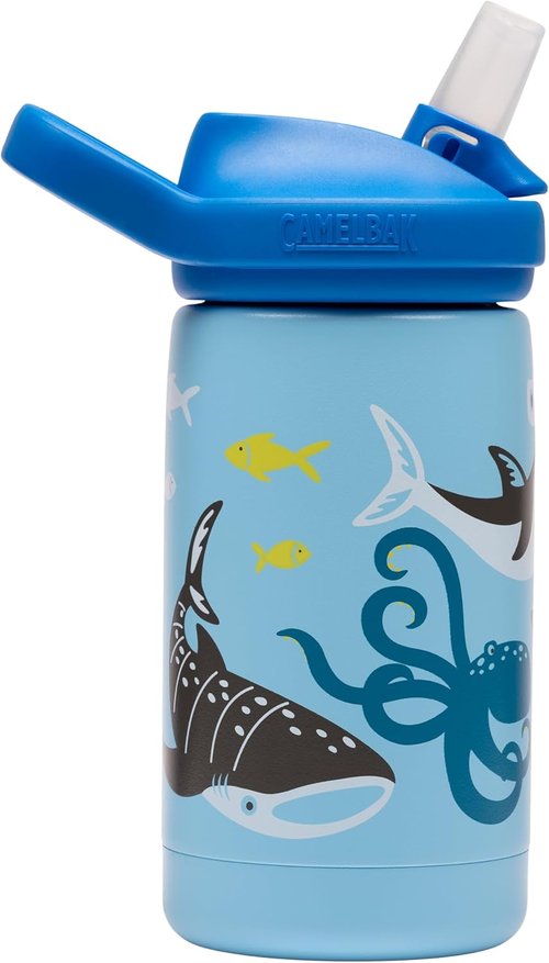 Camelbak Eddy+ Kids Water Bottle - 12oz Insulated Stainless Steel for School | Sharks Design