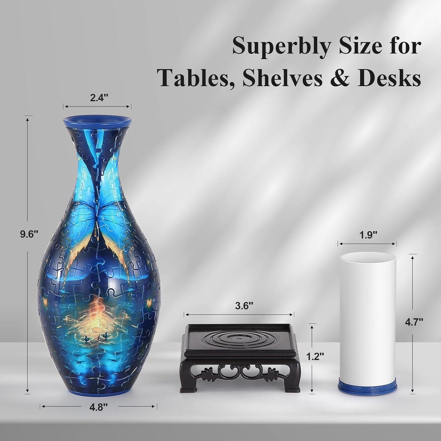 Wowsome 3D Puzzle Vase - Unique Jigsaw Design for Flower Arrangements | Pink Butterfly Decor