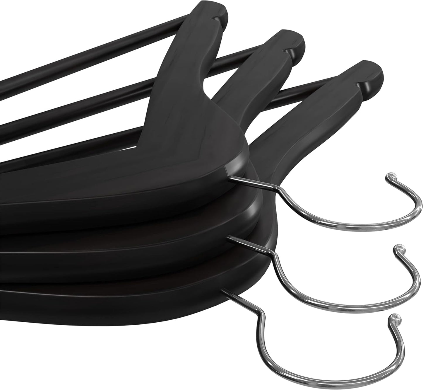 Utopia Home Wooden Hangers 20 Pack - Durable Slim Coat Hangers with 360-Degree Rotatable Hook - Black