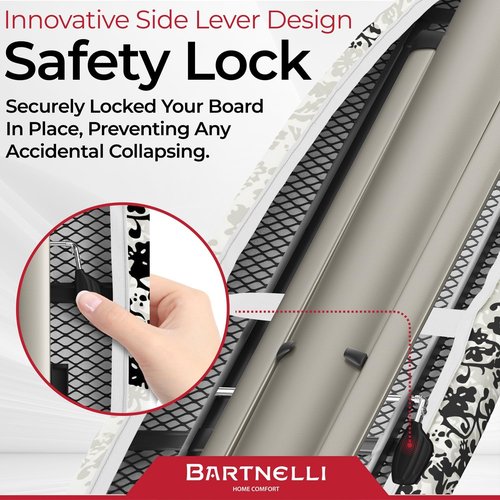 Bartnelli Pro Luxury Ironing Board - Extra Wide 51x19" Surface, Adjustable Height, Foldable Design, Premium Aluminum