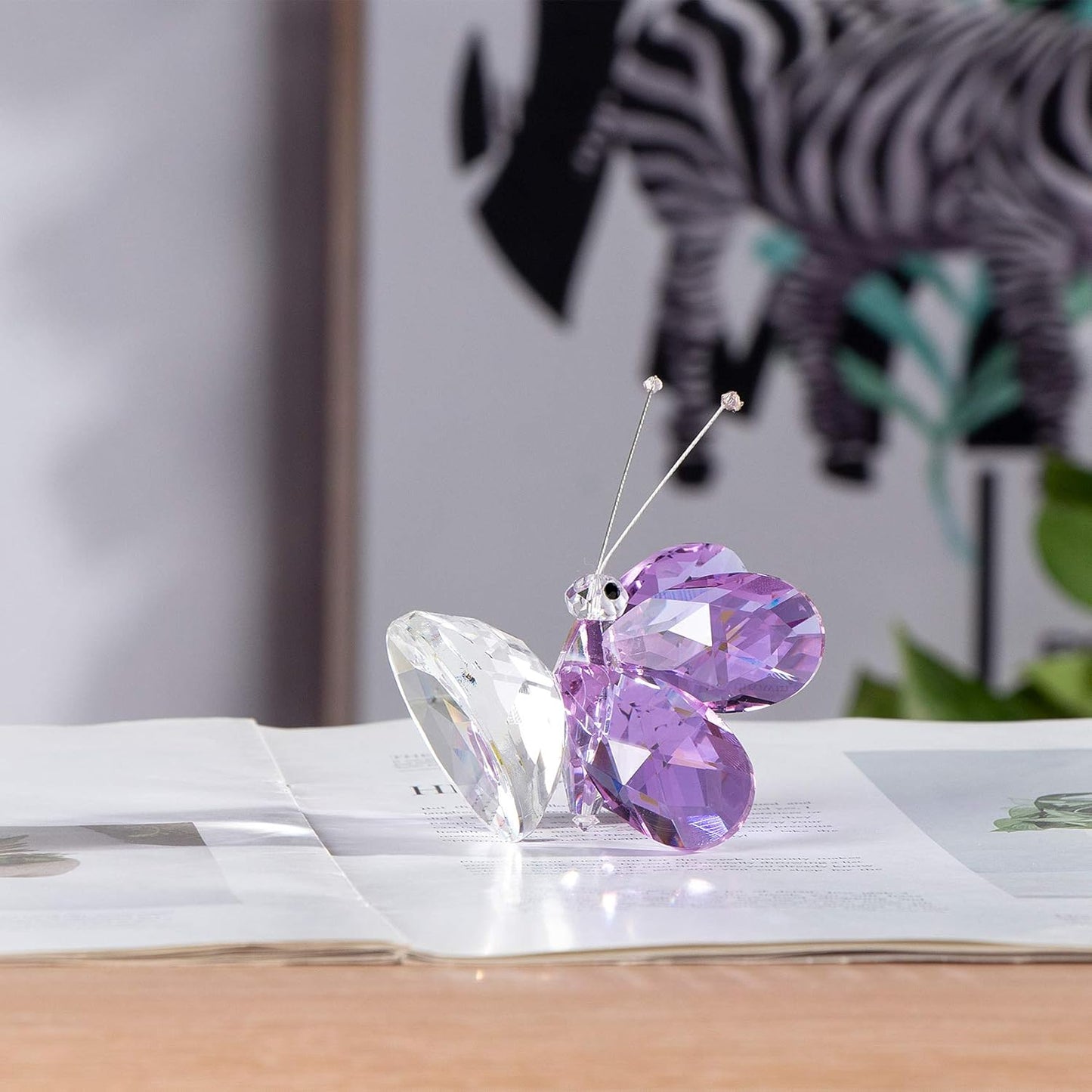 Arikyrist Crystal Butterfly Statue - Purple Collectible Figurine for Home & Office Decor