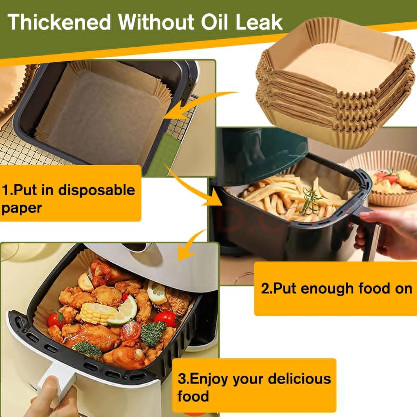 Cosori Air Fryer Liners - Disposable Mini Liners for 2.1QT & 3QT Fryers | 5.5 Inch Size