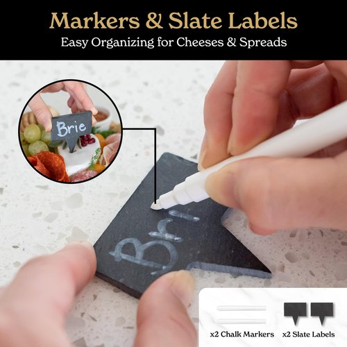 SMIRLY Charcuterie Boards Set - Large Bamboo Cheese Board set - House Warming Gifts New Home, Wedding Gift for Couple, Bridal Shower Gift, Birthday Gifts for Women