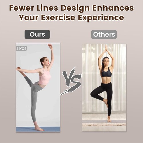 LOAAO Gym Mirror, 47.24"x29.53"-3 PCS Mirror for Gym, Flexible Combination, Tempered Glass, Gym Wall Mirror for Home Gym, Dance Studio, Yoga Room, Garage Gym, Workout Room