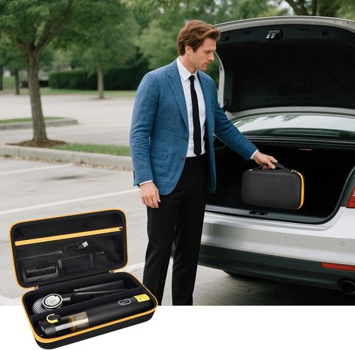 GWCASE Portable Mini Cordless Car Vacuum Case - Organizer with Removable Divider | Fits Fanttik Slim V8 Apex & V8 Mate (Black)