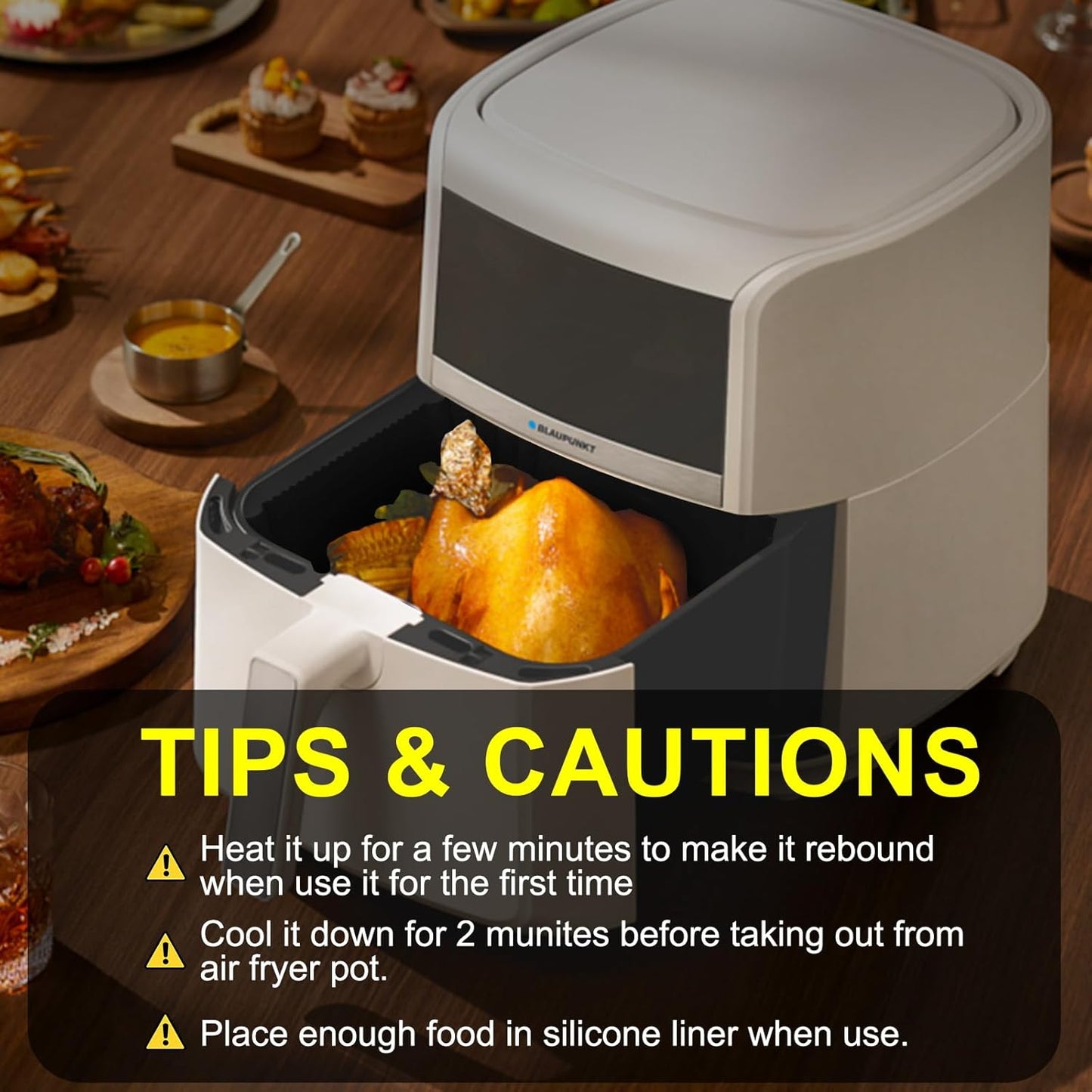Skiennix Silicone Air Fryer Liners - Reusable 7.1 Inch for 4-7 QT Square Air Fryers | Baking Tray Accessories
