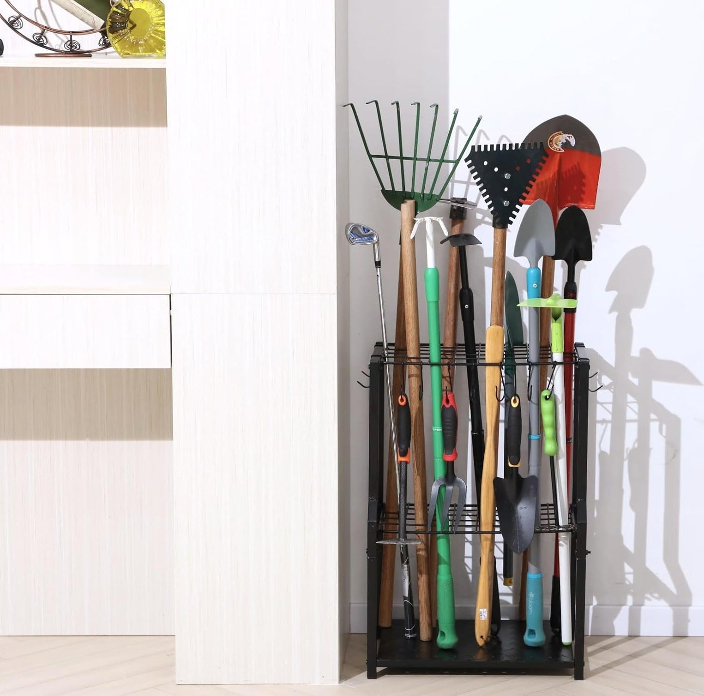 UU-Major Garden Tool Organizer - Heavy Duty Free Standing Rack for Garage & Outdoor Storage