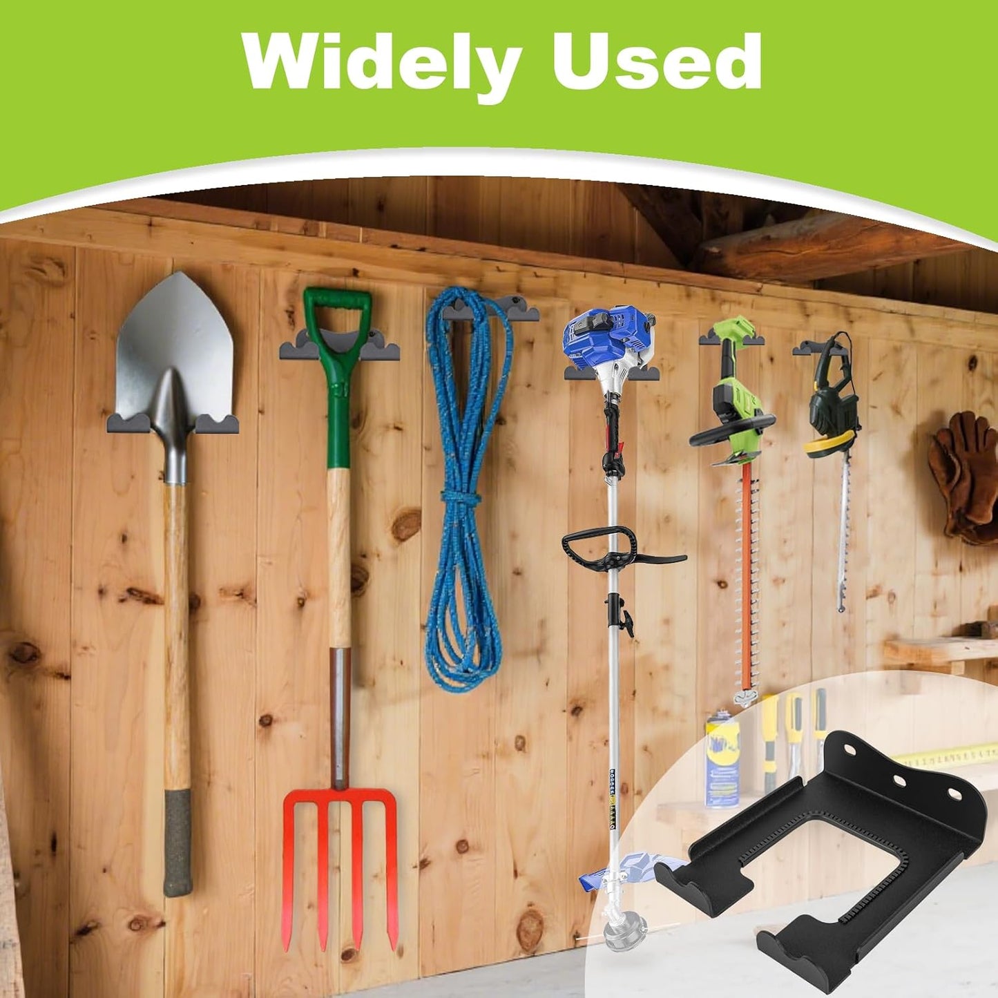 Skiennix Garage Organizer Trimmer Rack - Wall-Mounted Power Tool Hanger for Weed & Hedge Trimmers