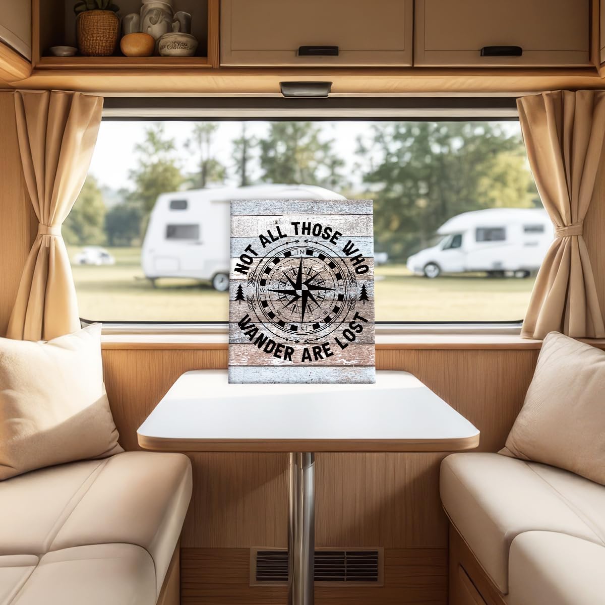 OTINGQD Canvas Wall Art - "Not All Those Who Wander Are Lost" RV Decor | 11x15 Inch for Campers & Cabins