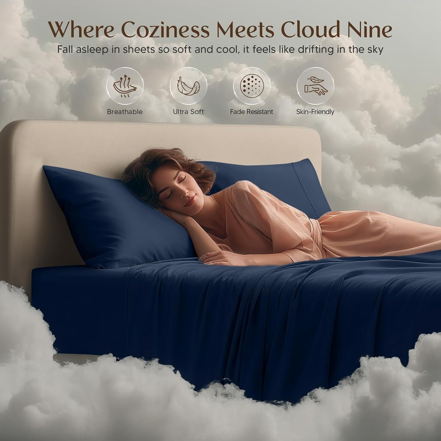 Utopia Bedding Twin Sheet Set - Soft & Breathable 3-Piece Microfiber Bed Sheets | Navy Blue